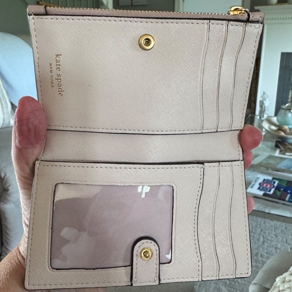Kate Spade Wallet Colorblock Slim Bifold Pale Dogwood Classic Preowned - Picture 3 of 16